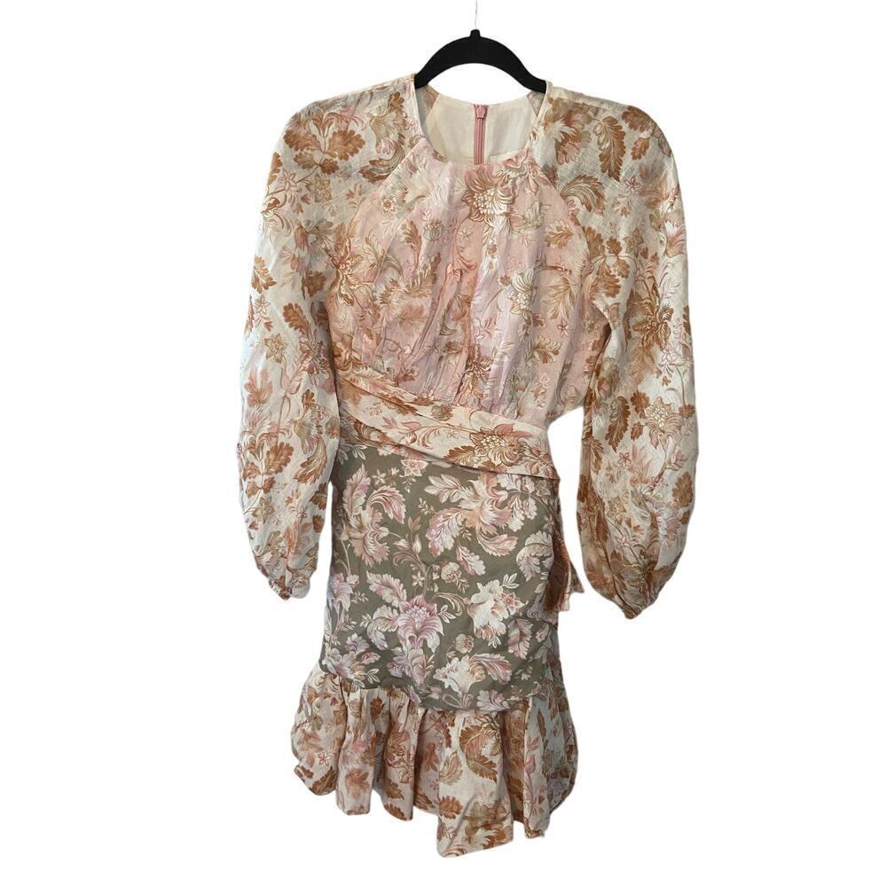 Zimmerman Lyre Wrap Billow mini dress size 1